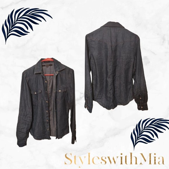 Super Soft light weight stretchy Chambray Button Down Over Sized - Picture 1 of 1